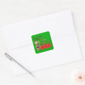 Sticker Carré Santa Claus Tiki Mele Kalikimaka (Enveloppe)