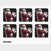 Sticker Carré Santa Golfing This Holiday Season (Feuille)