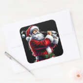 Sticker Carré Santa Golfing This Holiday Season (Enveloppe)