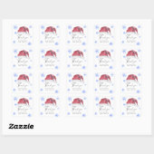 Sticker Carré Santa hat - Baby shower Merci (Feuille)