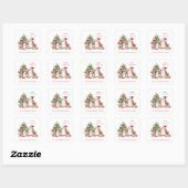 Sticker Carré Santa Hedgehogs Christmas  (Feuille)