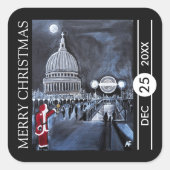 Sticker Carré Santa in London Christmas (Devant)