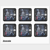 Sticker Carré Santa in London Christmas (Feuille)