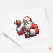 Sticker Carré Santa Kicks Back With a Football (Enveloppe)