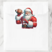 Sticker Carré Santa Kicks Back With a Football (Sac)