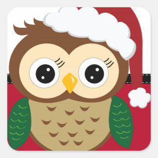 Sticker Carré Santa Owl