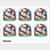 Sticker Carré Santa Playing Cards at Casino Table (Feuille)