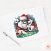 Sticker Carré Santa Playing Cards at Casino Table (Enveloppe)