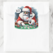 Sticker Carré Santa Playing Cards at Casino Table (Sac)
