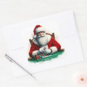 Sticker Carré Santa Playing Cards With Decorations (Enveloppe)