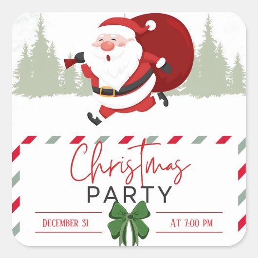 Sticker Carré Santa’s Little Cozy Mood  (Devant)