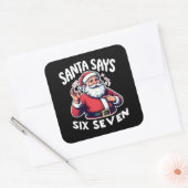 Sticker Carré Santa Says Six Seven OK Sign (Enveloppe)