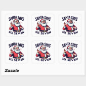 Sticker Carré Santa Says Six Seven White (Feuille)
