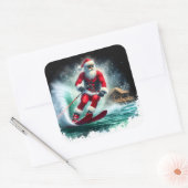 Sticker Carré Santa Water Skiing on a Sunny Day (Enveloppe)