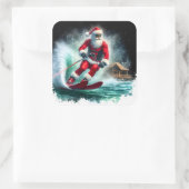 Sticker Carré Santa Water Skiing on a Sunny Day (Sac)