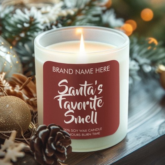 Sticker Carré Santa's Favorite Smell Candle Labels