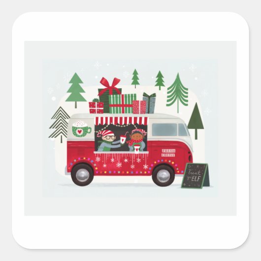 Sticker Carré Santa's Foodtruck Collection A (Devant)