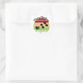 Sticker Carré Santas Sleigh tiré par des dindes (Sac)