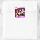 Sticker Carré Santé | Deux femmes Toasts (Sac)