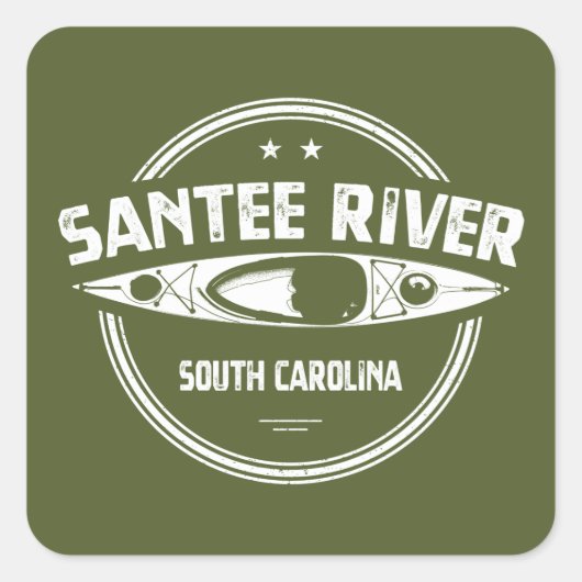 Sticker Carré Santee River Caroline du Sud Kayaking (Devant)