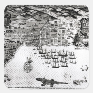 Sticker Carré Santiago, Cap Vert, 1589