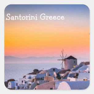 Sticker Carré Santorin Grèce