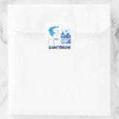 Sticker Carré Santorin Grèce.w (Sac)