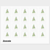 Sticker Carré Sapin de Noël (Feuille)