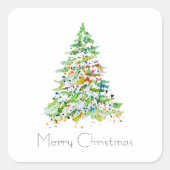 Sticker Carré Sapin de Noël (Devant)