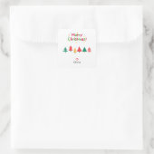 Sticker Carré Sapin de Noël Moderne Simple (Sac)