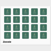 Sticker Carré Sapin de Noël vert (Feuille)