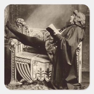 Sticker Carré Sarah Bernhardt (1844-1923) comme Hamlet en 1899