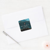 Sticker Carré Sarcelle - Géode de turquoise et d'or Agate Entrep (Enveloppe)