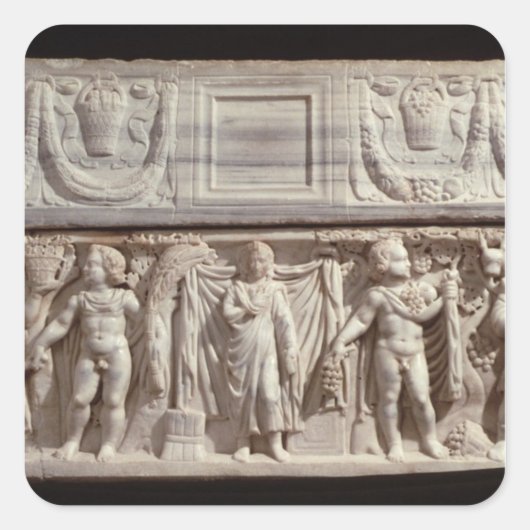 Sticker Carré Sarcophage représentant le défunt (Devant)