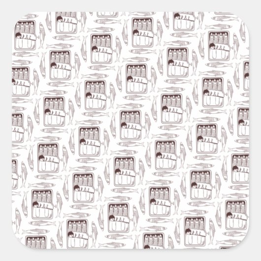 Sticker Carré sardines peuvent transiter par motif (Devant)