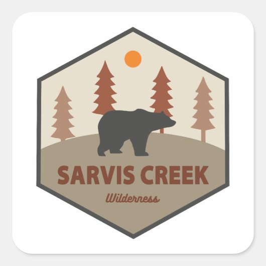 Sticker Carré Sarvis Creek Wilderness Colorado Bear (Devant)