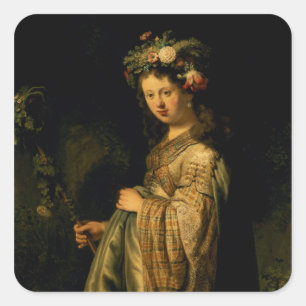 Sticker Carré Saskia, Flora, 1634