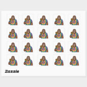 Sticker Carré Sasquatch Hippie (Feuille)
