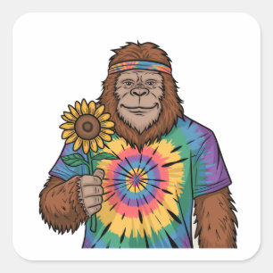 Sticker Carré Sasquatch Hippie