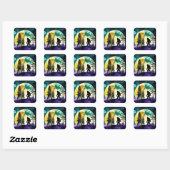 Sticker Carré Sasquatch pleine lune (Feuille)