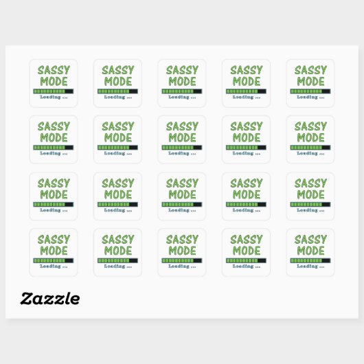 Sticker Carré Sassy Mode Loading … (Feuille)