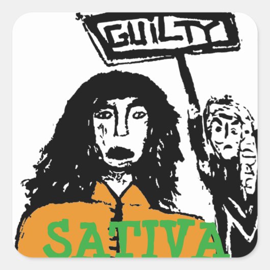 STICKER CARRÉ SATIVA COUPABLE (Devant)