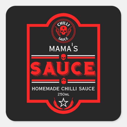 Sticker Carré Sauce chili maison (Devant)