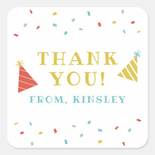 Sticker Carré Saupoudrer anniversaire de enfant partie en faveur