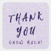 Sticker Carré Saupoudrer bébé hiver | Flurie de neige pourpre (Devant)