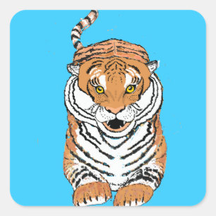 Sticker Carré Saut des produits de tigre