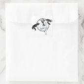 Sticker Carré Sauter ~ Cheval et papillon (Sac)