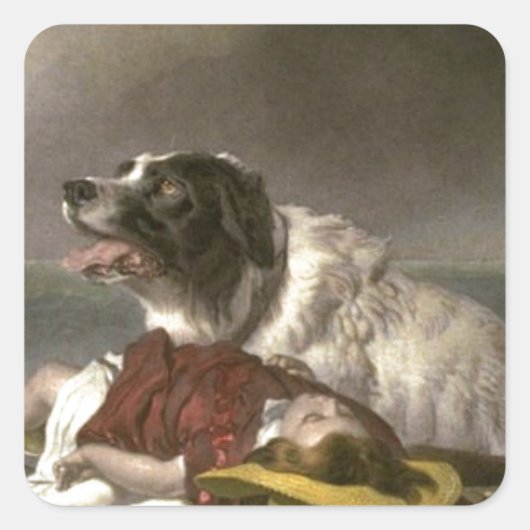 Sticker Carré Sauvé par Edwin Henry Landseer (Devant)