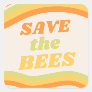 Sticker Carré Sauver les abeilles nostalgiques