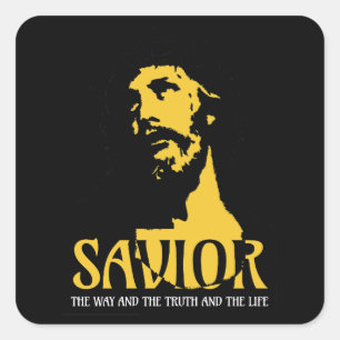 Sticker Carré Sauveur La Voie La Vérité et la Vie